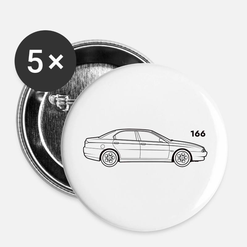 Alfa 166 - Buttons large 2.2''/56 mm (5-pack) - white