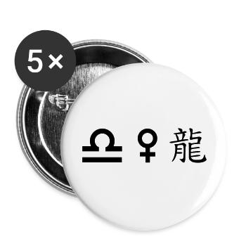 waage venus drache - Buttons groß 56 mm (5er Pack) - Weiß - Vorne