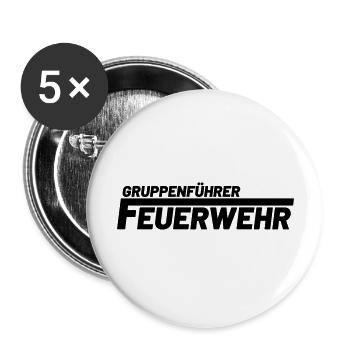 Gruppenführer Freiwillige Feuerwehr - Buttons groß 56 mm (5er Pack) - Weiß - Vorne