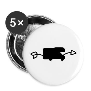 Wohnmobil Camping Pfeil nach rechts - Buttons groß 56 mm (5er Pack) - Weiß - Vorne