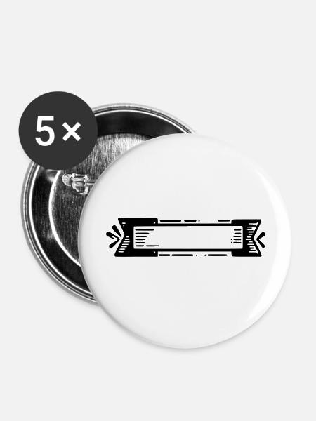 Banner Schild - Buttons groß 56 mm (5er Pack) - Weiß