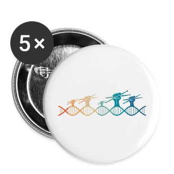 The music drummer is in my DNA - Buttons large 2.2''/56 mm (5-pack) - white - Front