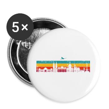 Vibrant Skyline Stripes - Buttons large 2.2''/56 mm (5-pack) - white - Front