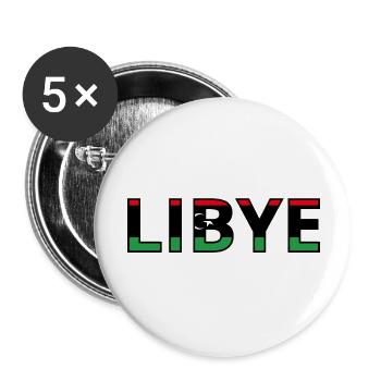 Drapeau Libye - Lot de 5 grands badges (56 mm) - blanc - Devant