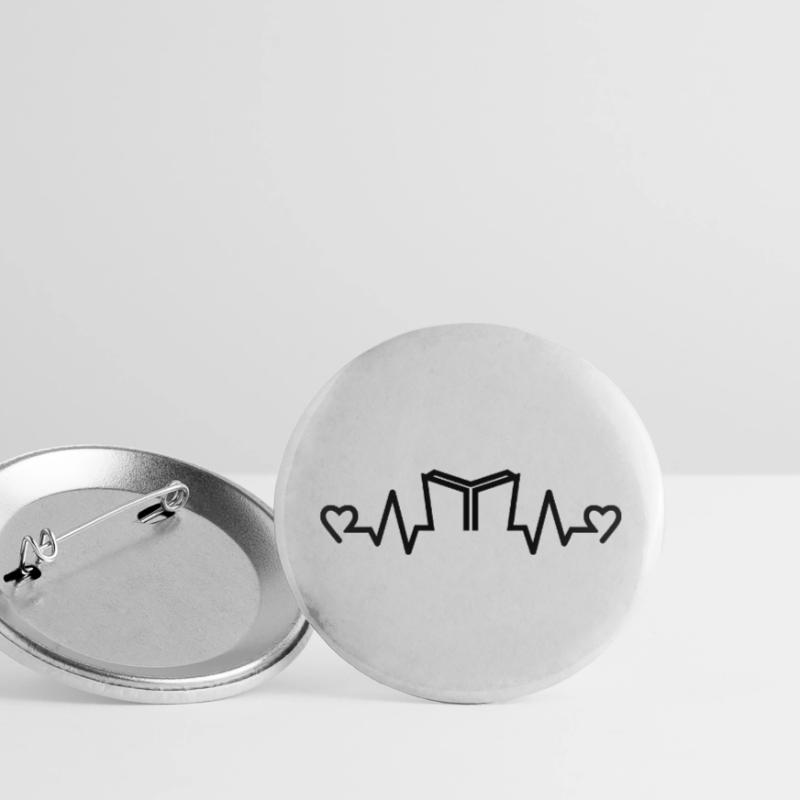 Herzfrequenz Buch Reader, Reader, Bücher Buttons groß 56 mm (5er Pack)