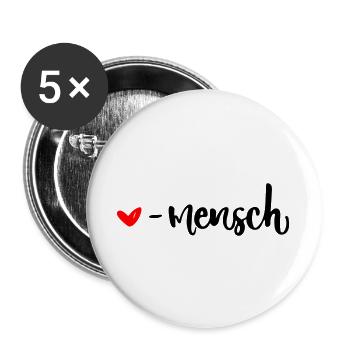 liebling mensch herz herzensmensch valentinstag - Buttons groß 56 mm (5er Pack) - Weiß - Vorne