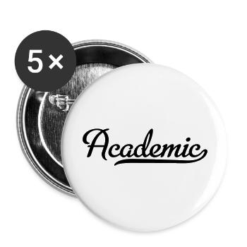 Academiker - Buttons groß 56 mm (5er Pack) - Weiß - Vorne