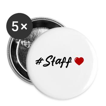 Cœur du bâton - Lot de 5 grands badges (56 mm) - blanc - Devant