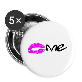 Kiss me - Buttons groß 56 mm (5er Pack) - Weiß - Vorne