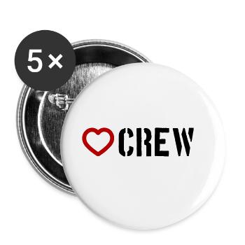 Crew Heart - Buttons large 2.2''/56 mm (5-pack) - white - Front