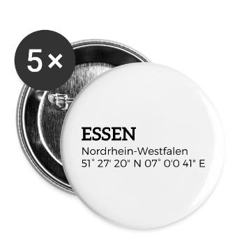 Essen, North Rhine-Westphalia coordinates - Buttons large 2.2''/56 mm (5-pack) - white - Front