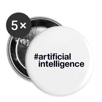 Intelligence artificielle Ki - Lot de 5 grands badges (56 mm) - blanc - Devant