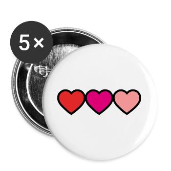 VIELEN DANK. GELIEBTE. MEISTER. HERZ. DANKE HERRIN. - Buttons groß 56 mm (5er Pack) - Weiß - Vorne