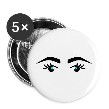 Augen Augenbrauen - Buttons groß 56 mm (5er Pack) - Weiß - Vorne
