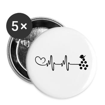 Raisin Pulse Cœur - Lot de 5 grands badges (56 mm) - blanc - Devant