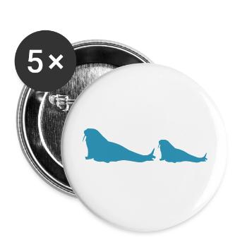 walross 2 - Buttons groß 56 mm (5er Pack) - Weiß - Vorne