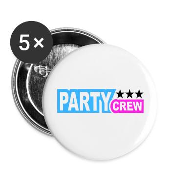 Party Crew Fun Stars Celebrate Team Friends Member - Lot de 5 grands badges (56 mm) - blanc - Devant