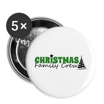 Équipage familial de Noël - Lot de 5 grands badges (56 mm) - blanc - Devant