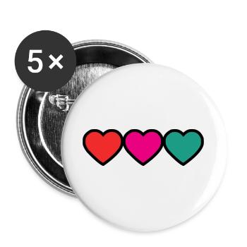 PAAR. VALENTINSTAG. HERZ. WEIHNACHTEN. GERADE VERHEIRATET. - Buttons groß 56 mm (5er Pack) - Weiß - Vorne