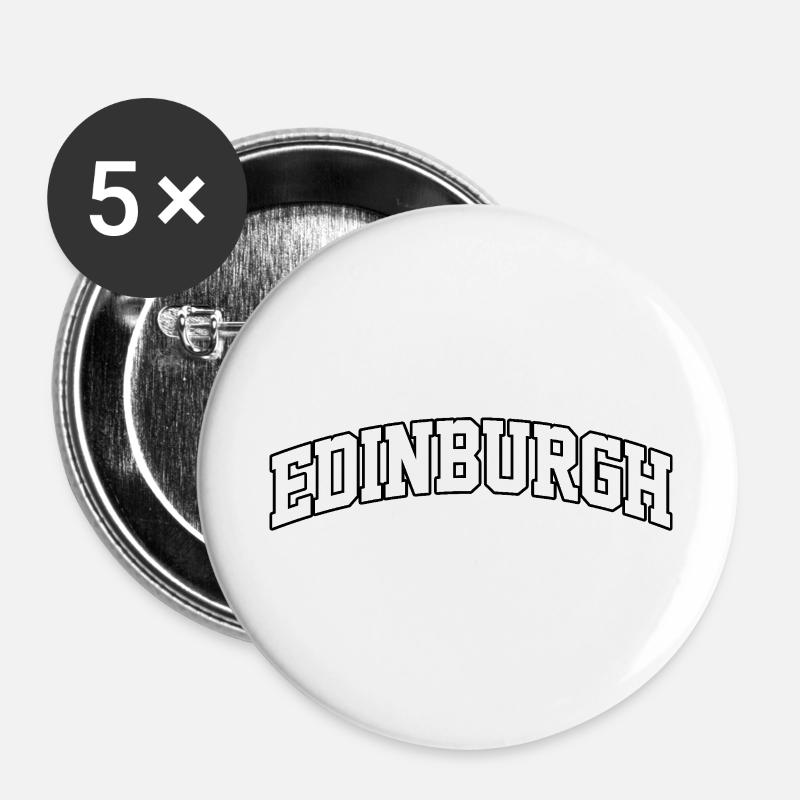 Edinburgh logo: Elegant collegiate design - Buttons large 2.2''/56 mm (5-pack) - white