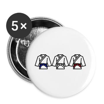 J'aime le judo - Lot de 5 grands badges (56 mm) - blanc - Devant