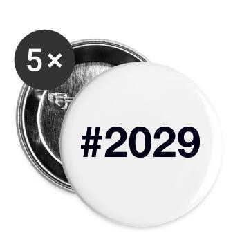 2029 Hashtag - Buttons large 2.2''/56 mm (5-pack) - white - Front