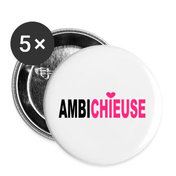  Ambichieuse  - Lot de 5 grands badges (56 mm) - blanc - Devant
