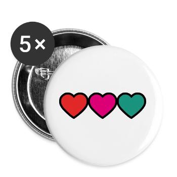 MOM. MOTHER'S DAY. HEART. FEAST. HAPPY BIRTHDAY - Buttons large 2.2''/56 mm (5-pack) - white - Front
