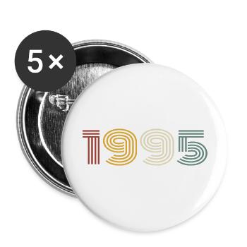 1995 Retro Style 1995 Geburtstag 1995 Vintage - Buttons groß 56 mm (5er Pack) - Weiß - Vorne