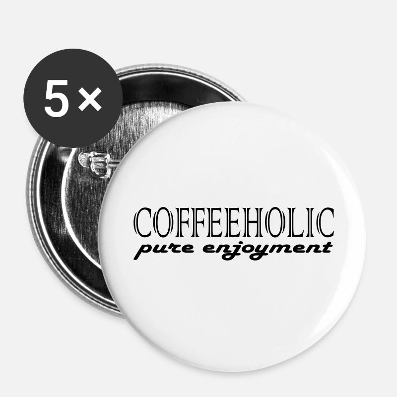 Coffeeholic Coffee Coffee Milk Fun Drink Get - Buttons large 2.2''/56 mm (5-pack) - white