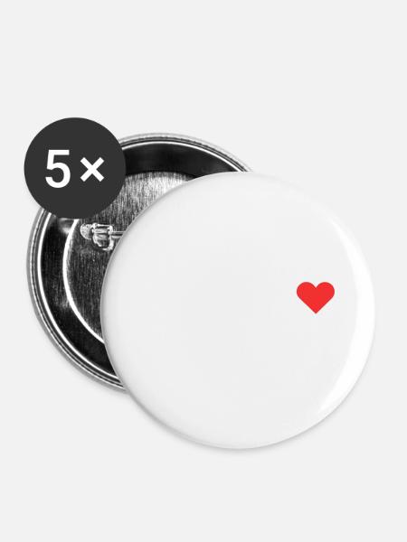 Ein Herz für Bern - Buttons groß 56 mm (5er Pack) - Weiß
