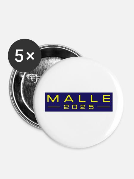 Malle 2025 - Buttons groß 56 mm (5er Pack) - Weiß
