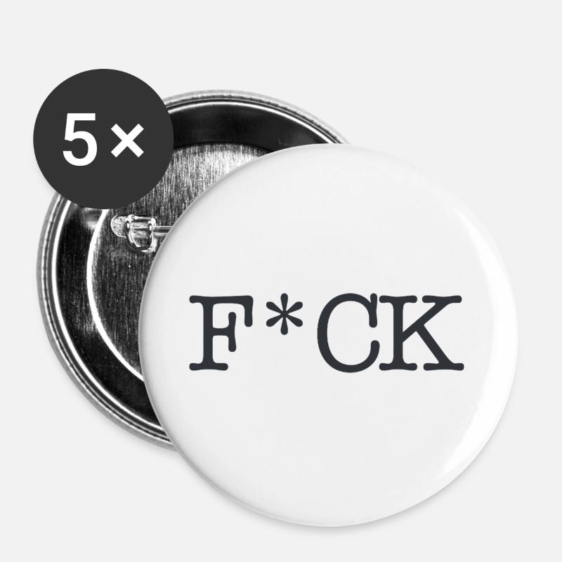 F_CK_Black - Buttons groß 56 mm (5er Pack) - Weiß