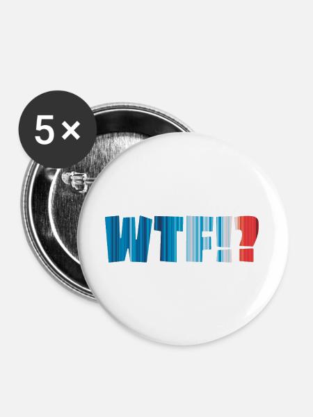 WTF Klimastreifen - Buttons groß 56 mm (5er Pack) - Weiß