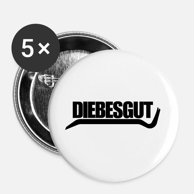 DIEBESGUT_BRECHEISEN - Buttons large 2.2''/56 mm (5-pack) - white