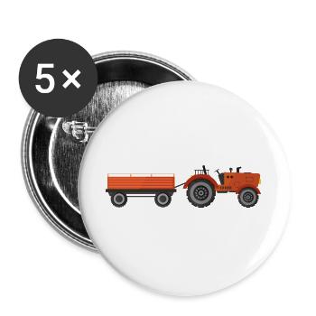 tractor - Buttons large 2.2''/56 mm (5-pack) - white - Front