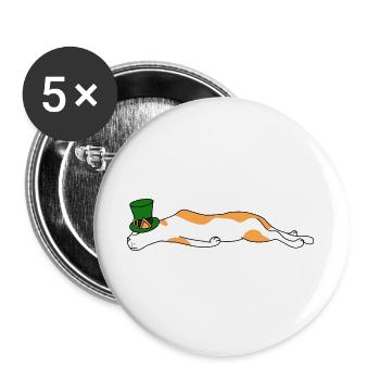 Lazy Cat Sleeping Mardi Gras Mask Carnival Vibes - Buttons large 2.2''/56 mm (5-pack) - white - Front