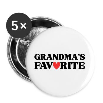 Grandma's Favorite Cute Family for Little - Buttons large 2.2''/56 mm (5-pack) - white - Front