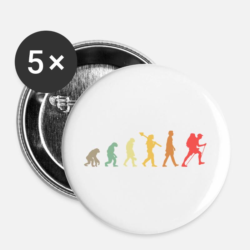 Evolution Hiking Wander - Buttons large 2.2''/56 mm (5-pack) - white