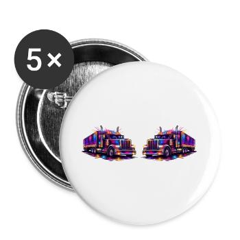Neon Trucks - Buttons large 2.2''/56 mm (5-pack) - white - Front