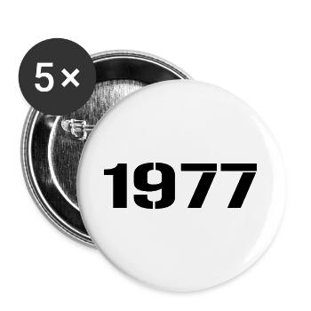 Vintage 1977 - Buttons large 2.2''/56 mm (5-pack) - white - Front