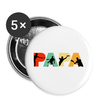 Papa Frisbee Player Ultimate Flying Disc Dad - Buttons large 2.2''/56 mm (5-pack) - white - Front