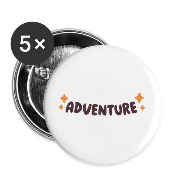Round and Orange Stars Adventure - Buttons large 2.2''/56 mm (5-pack) - white - Front