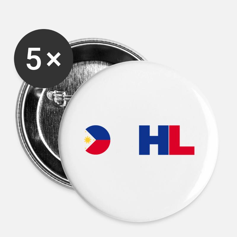 Philippines - Buttons large 2.2''/56 mm (5-pack) - white