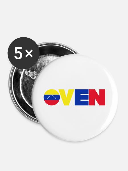 Venezuela - Buttons groß 56 mm (5er Pack) - Weiß