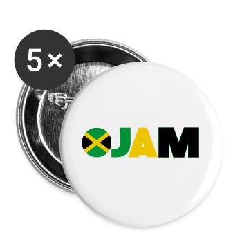 Jamaika - Buttons groß 56 mm (5er Pack) - Weiß - Vorne