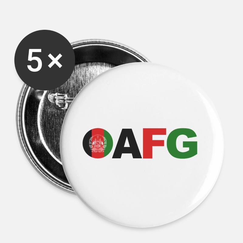 Afghanistan - Buttons groß 56 mm (5er Pack) - Weiß