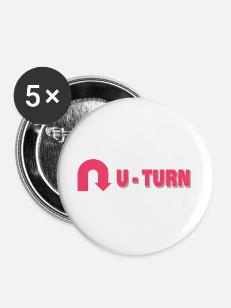 U-TURN - Buttons groß 56 mm (5er Pack) - Weiß