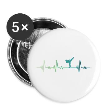 Taekwondo Taekwondo Heartbeat - Buttons large 2.2''/56 mm (5-pack) - white - Front