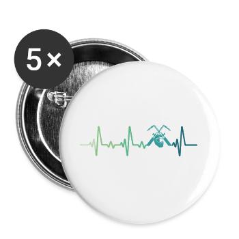 welder heartbeat welding - Buttons large 2.2''/56 mm (5-pack) - white - Front